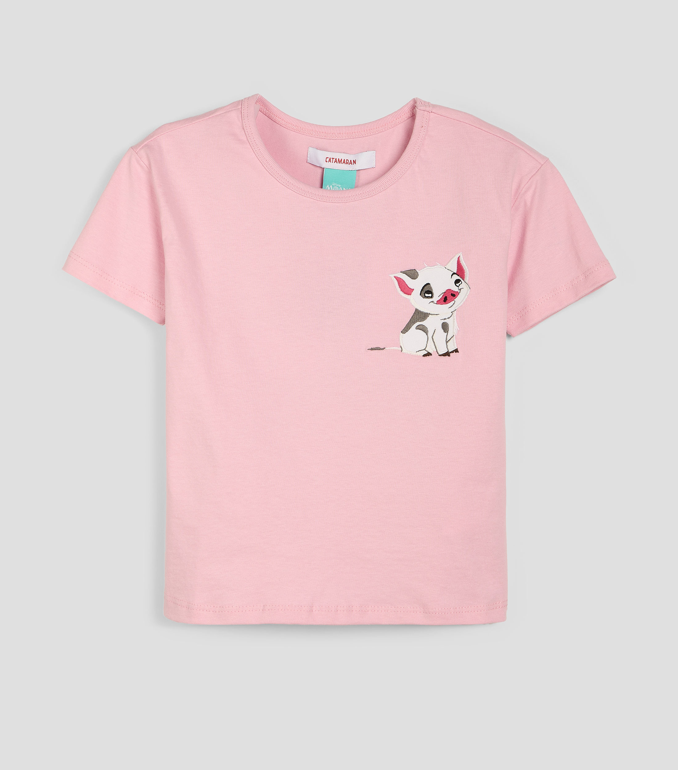 Playera cuello redondo manga corta lisa Niña
